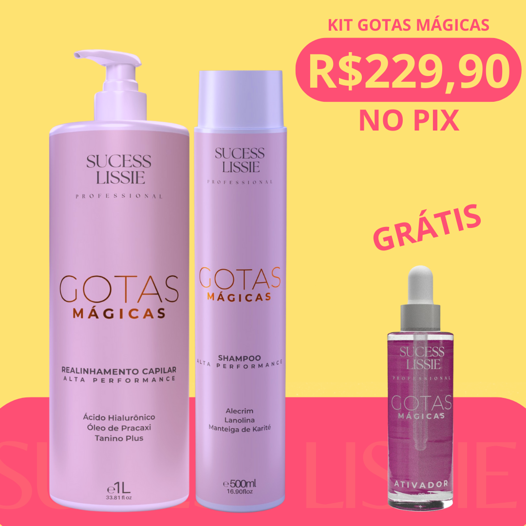 SHAMPOO E PROGRESSIVA GOTAS MÁGICAS