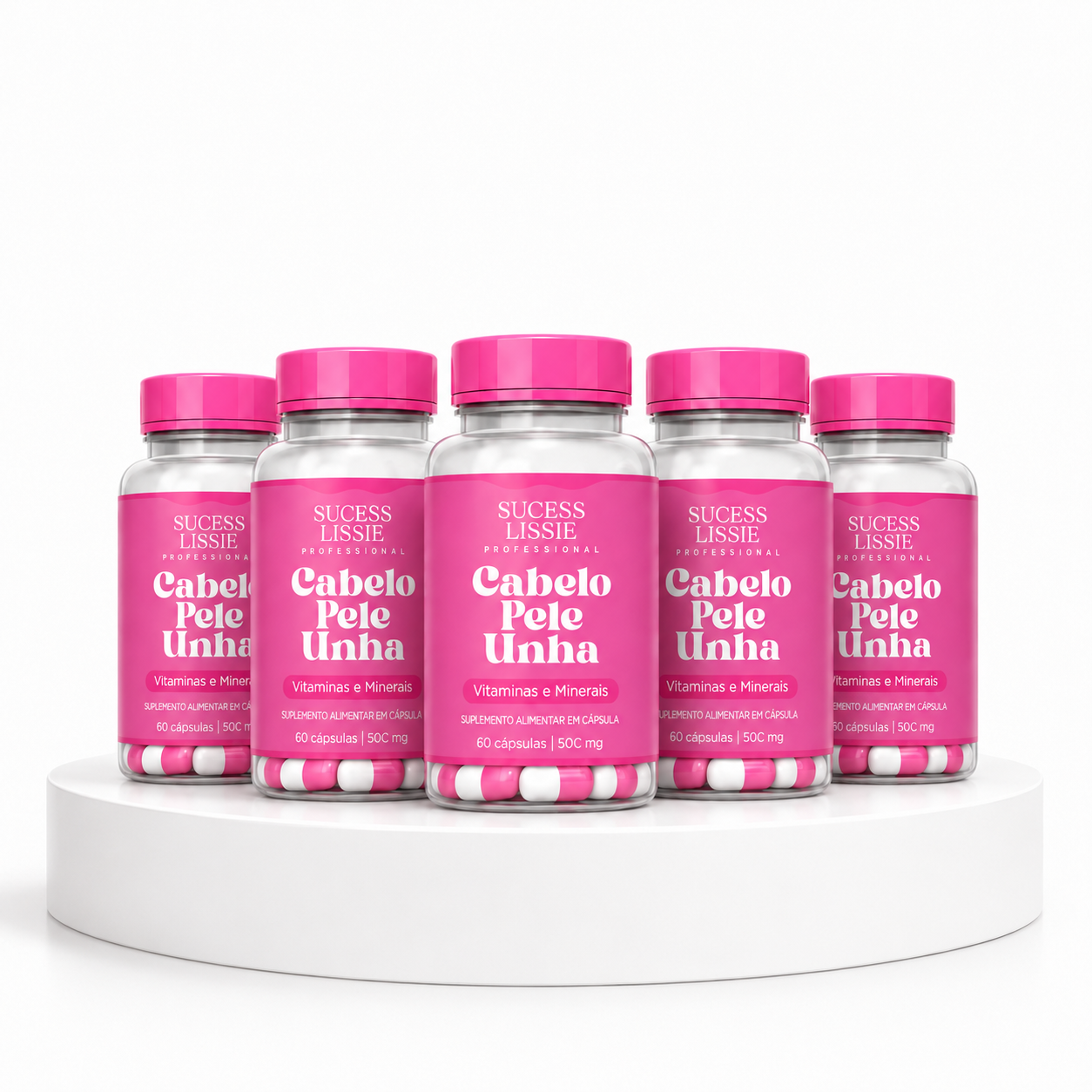Kit Cabelo, Pele e Unha com 6 Potes – Tratamento 3 Meses | Envio Imediato