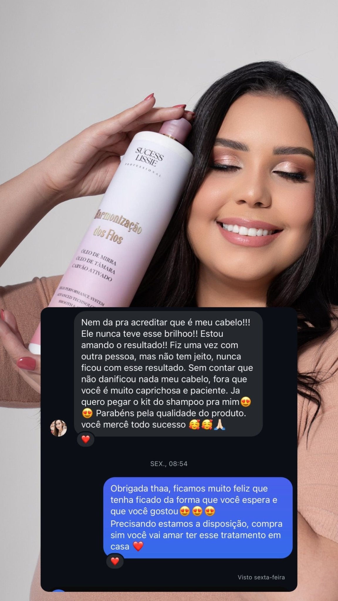 Leve 2 Progressivas Harmonização dos Fios por apenas R$349,90 e economize R$50 — com frete grátis para todo o Brasil! Cabelos lisos, tratados e com brilho em dobro pelo menor preço! 💖✨ - SUCESS LISSIE PROFESSIONAL